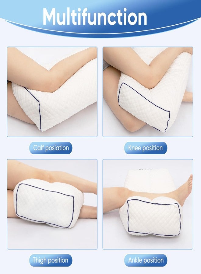 MINUPWELL 6.5" Knee Pillow for Side Sleepers - 100% Shredded Memory Foam Leg Pillow for Side Sleeping - Between Leg & Under Hip Pillow - Relieving Leg, Back, and Knee Pain - High Supportive - Image 2